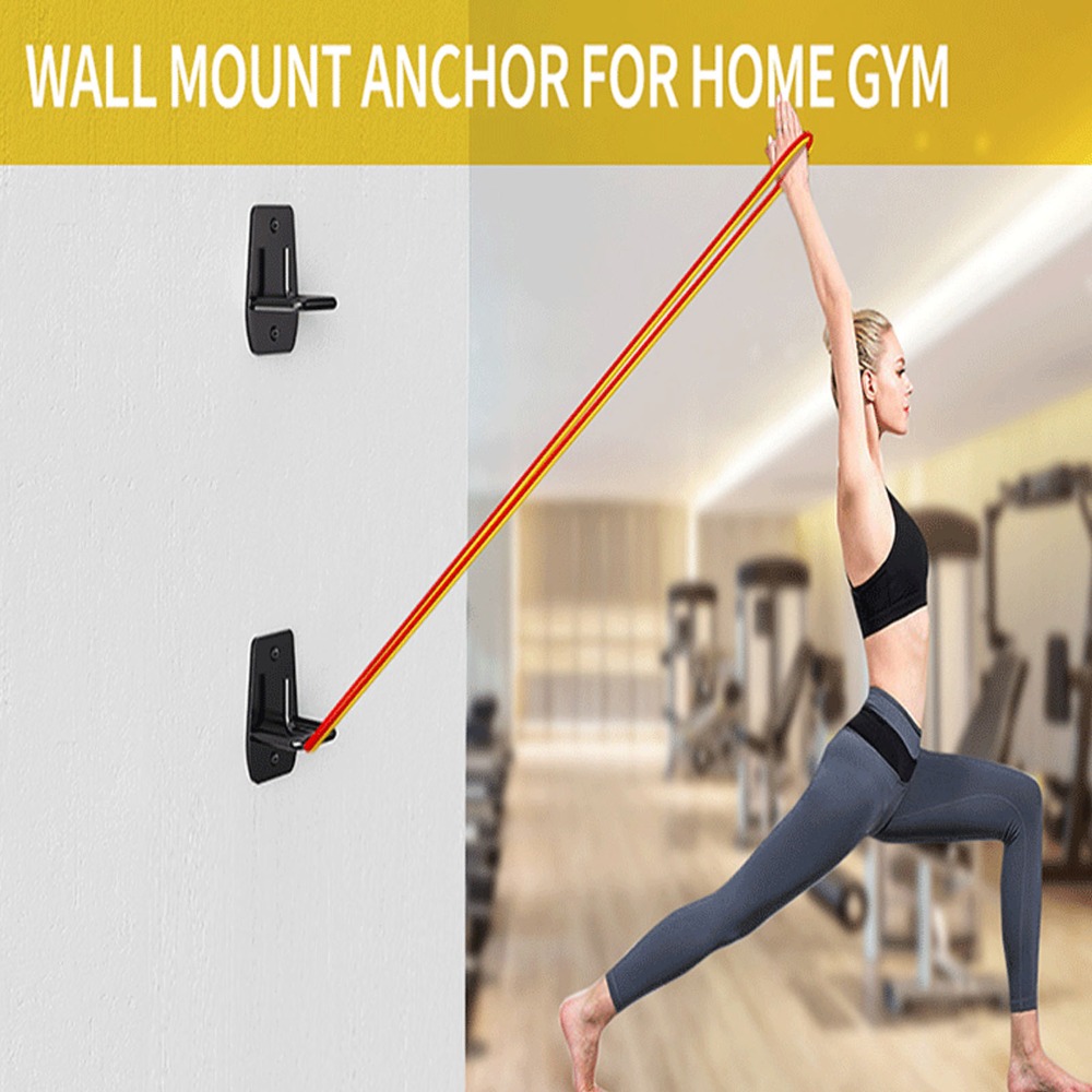 Home Gym Yoga - 3 Stück Schwarze Fitnessband-Wandhalterung aus Kohlenstoffstahl