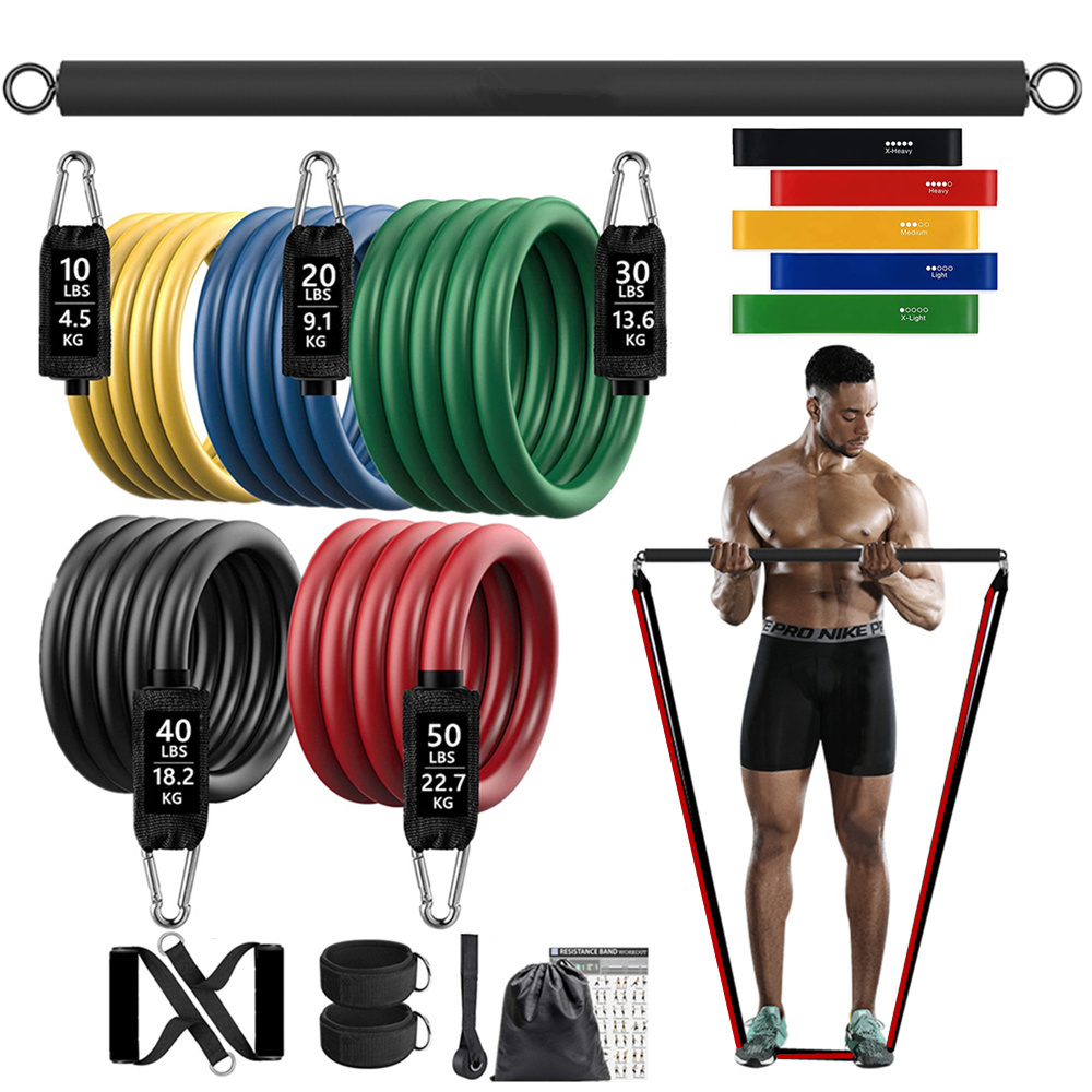 Home Gym Equipment Set - 150lb Fitness Booty Widerstand Gummiband Workout