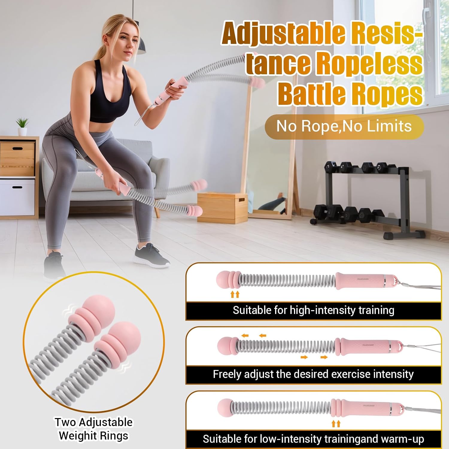 Tragbare Seillose Battle Ropes – Home Gym Portable Bewertung und Preis