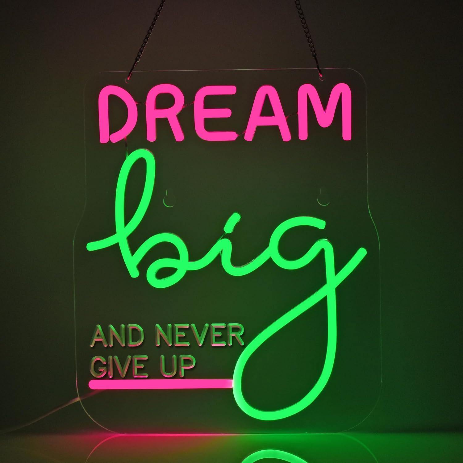 Dream Big Neon-Schild Motivier – Home Gym Neon Sign Bewertung und Preis