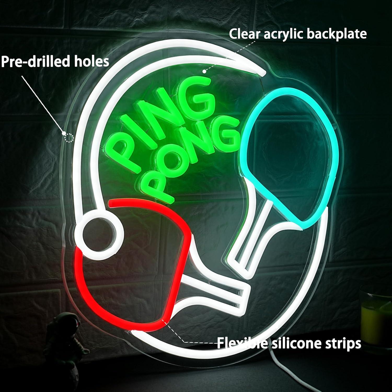Ping-Pong Neon-Schild USB Dimm – Home Gym Neon Sign Bewertung und Preis
