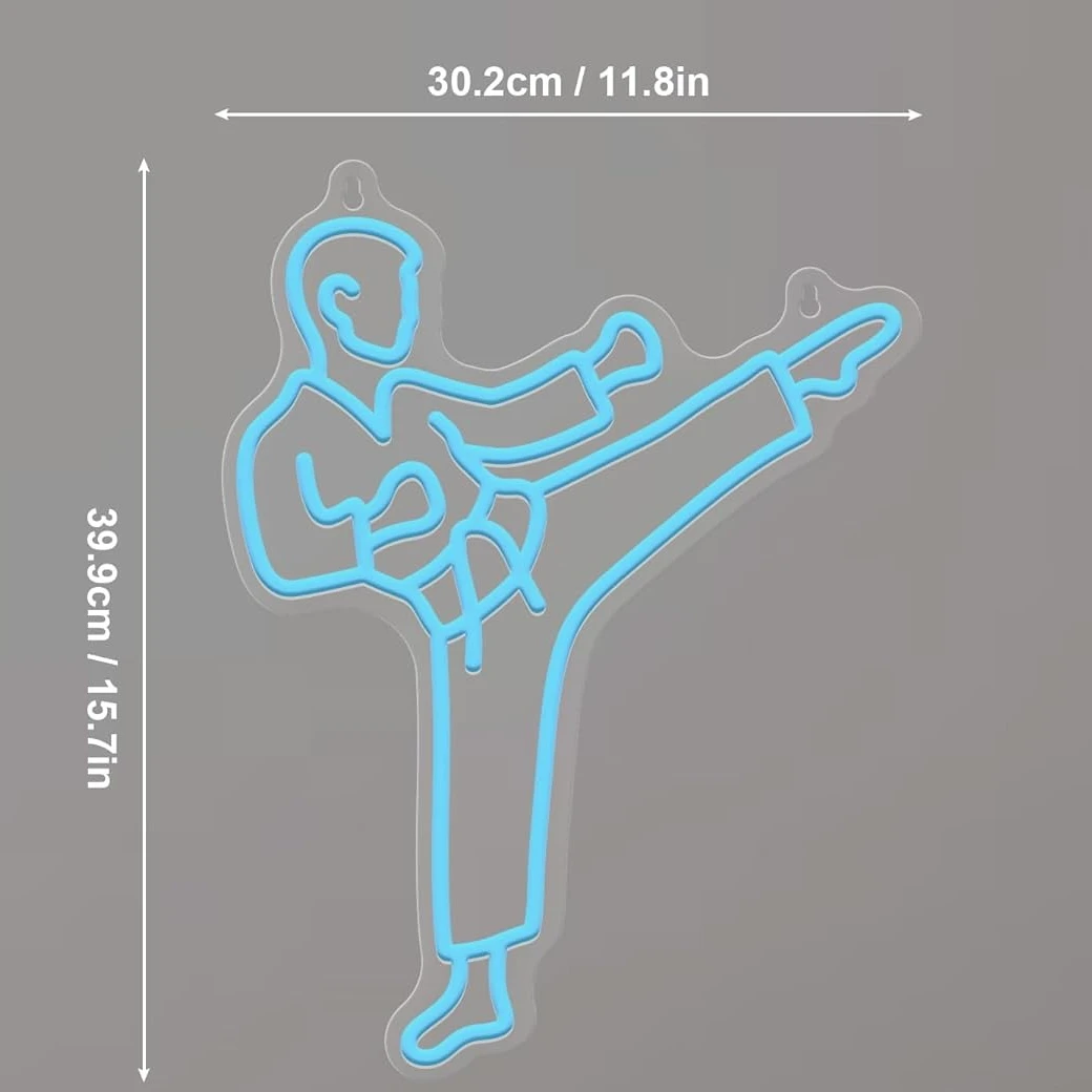 Karate-Mann-Neonschild, blaue  – Home Gym Neon Sign Bewertung und Preis